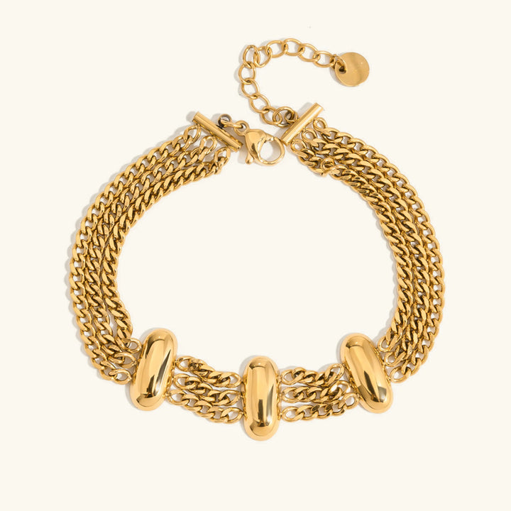 Kathleen – Mehrlagiges Kettenarmband in Gold