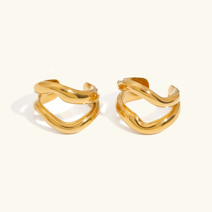 Rosiel – Goldene Ohrmanschetten-Ohrringe