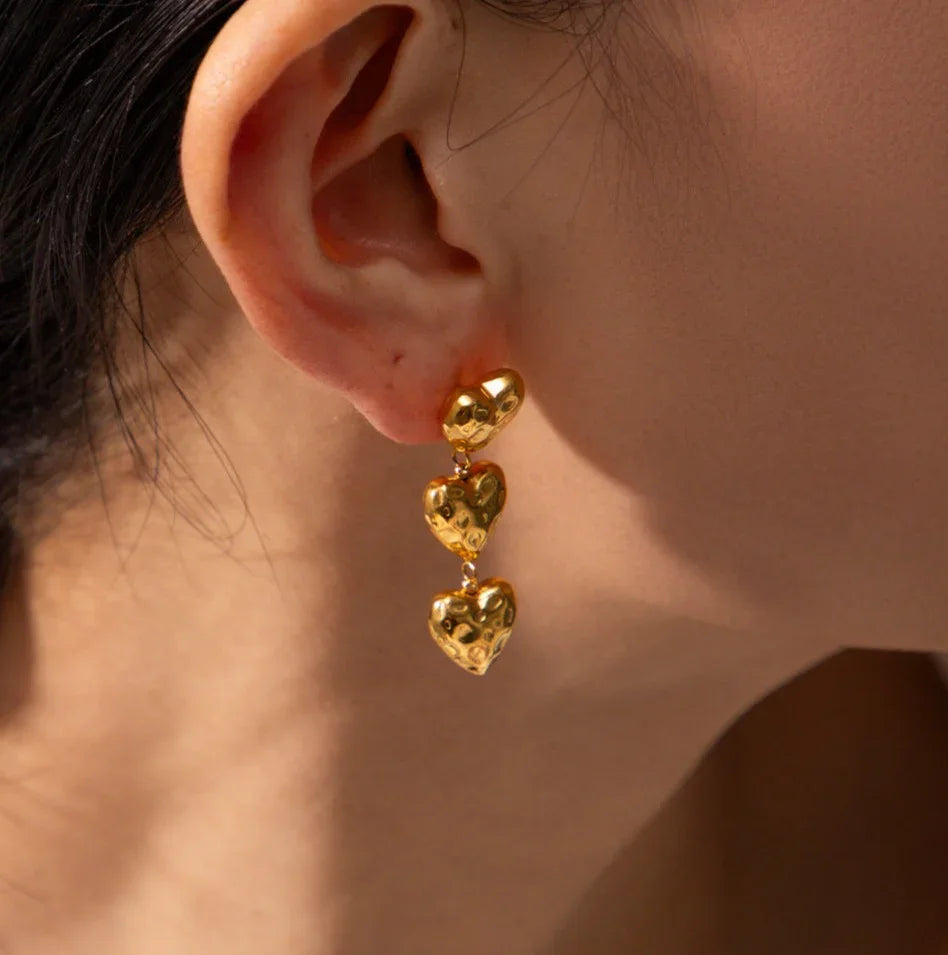 Heather Herz Gold Ohrringe
