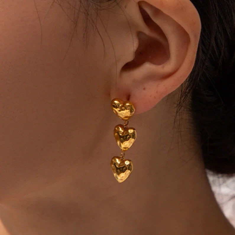 Heather Herz Gold Ohrringe