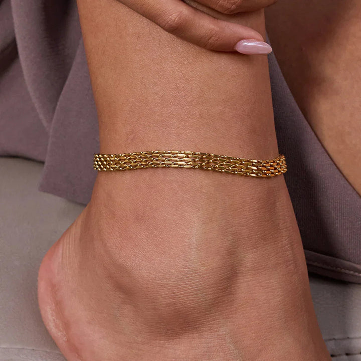 Avelie Mesh Chain Gold Anklet