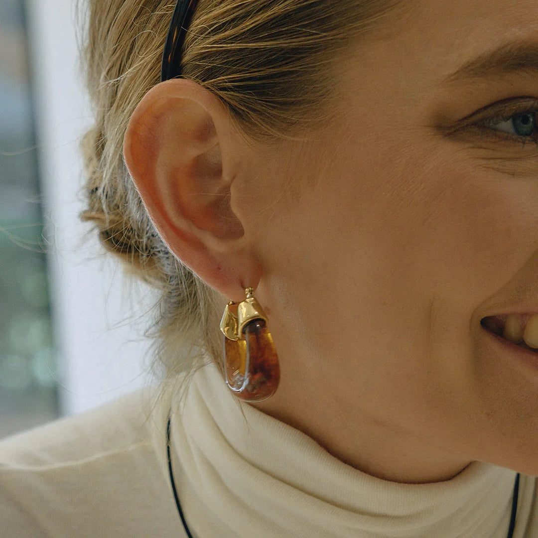 Leighton – Klobige Creolen aus Emaille