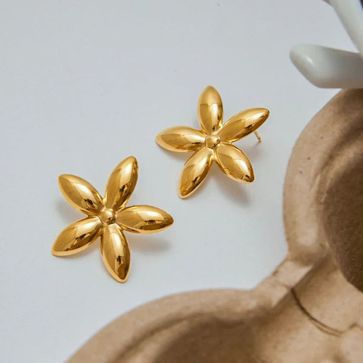 Monica Blumen-Goldohrringe