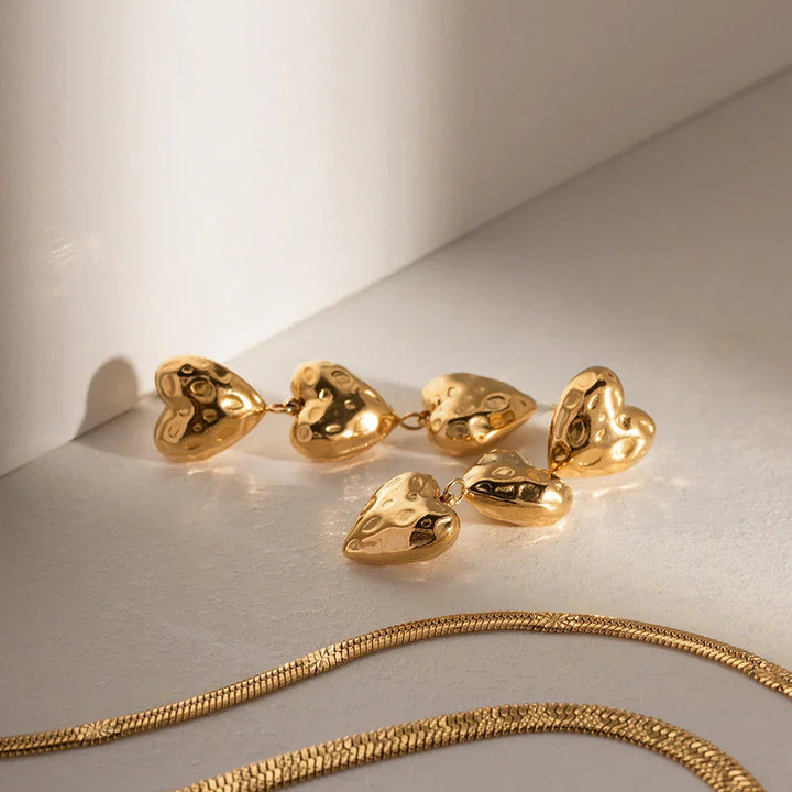 Heather Herz Gold Ohrringe