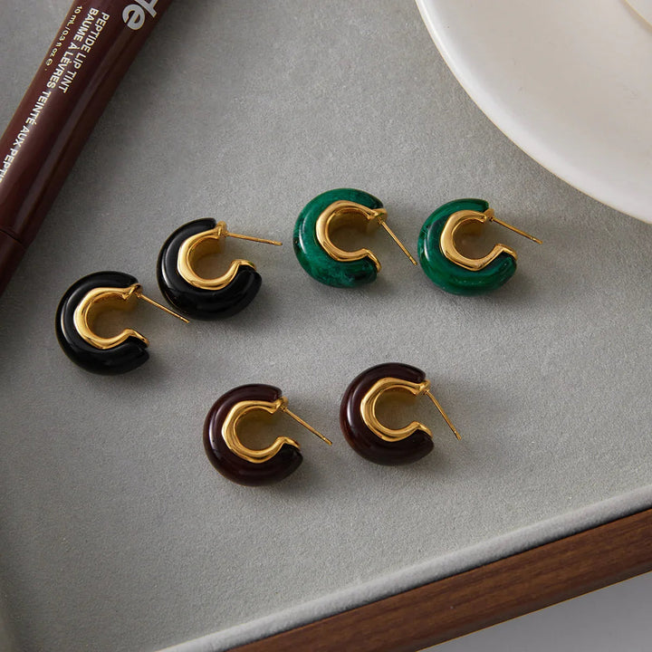 Lexi – Klobige Creolen aus Emaille