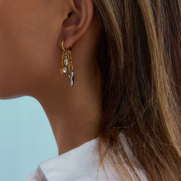 Sarah Herz &amp; Schloss Goldohrringe