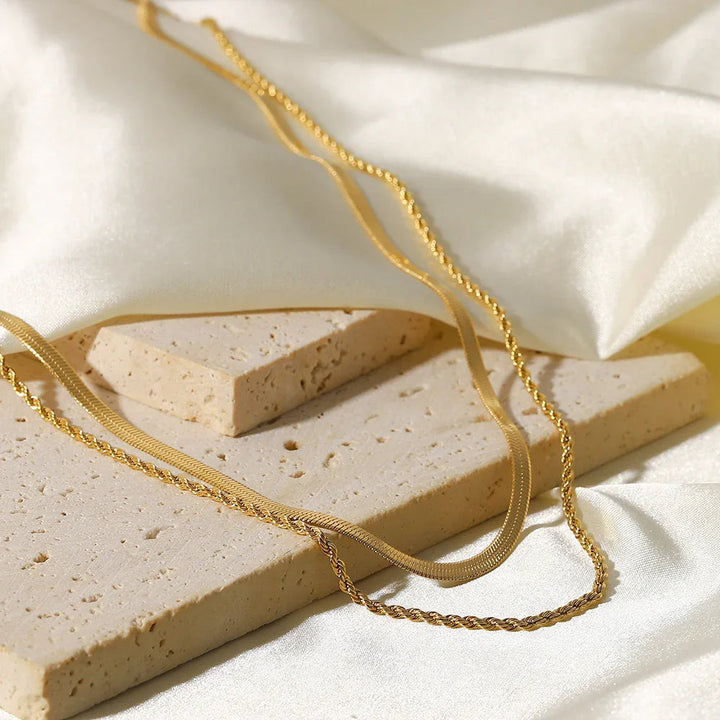 Hailey – Mehrreihige Goldkette