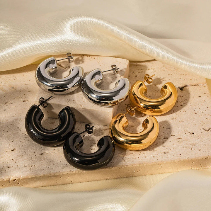 Natalia – Klobige goldene Creolen