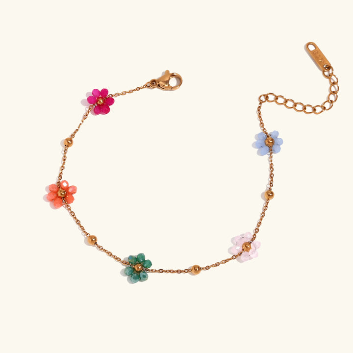 Azaleen-Blumen-Goldarmband