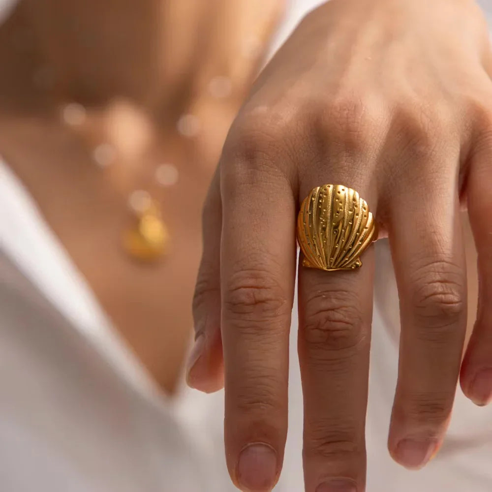 Aloha Gold Muschelring