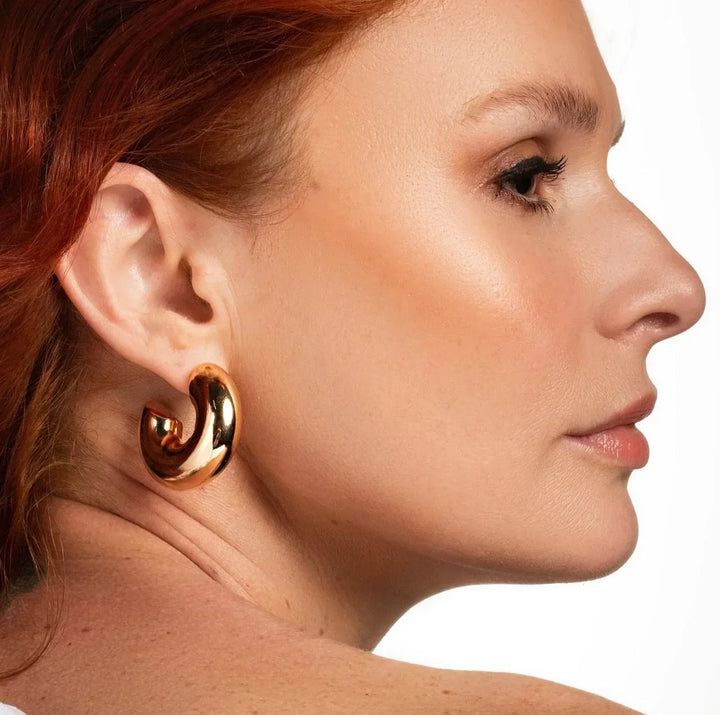 Natalia – Klobige goldene Creolen