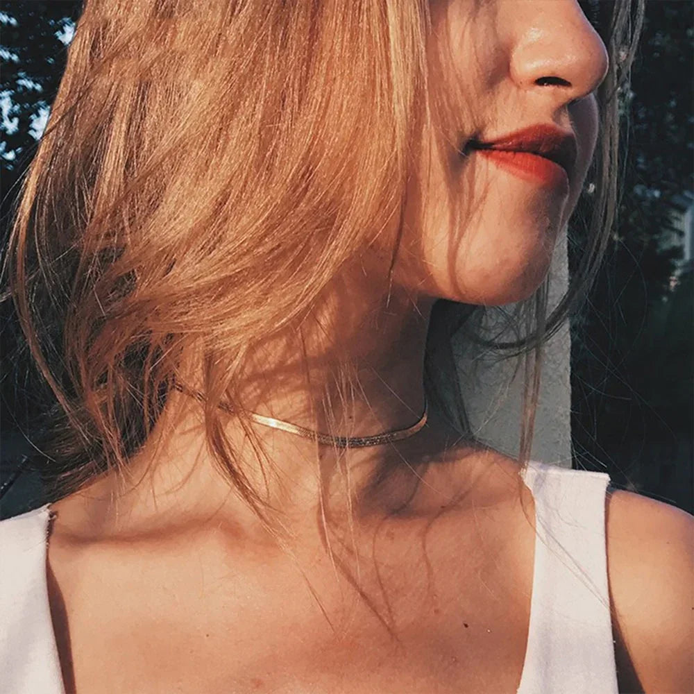 Elizabeth Gold Fischgrätenhalskette